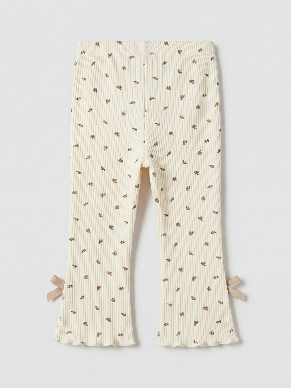 Bej İspanyol Paça Kız Bebek Tayt 2'li-2