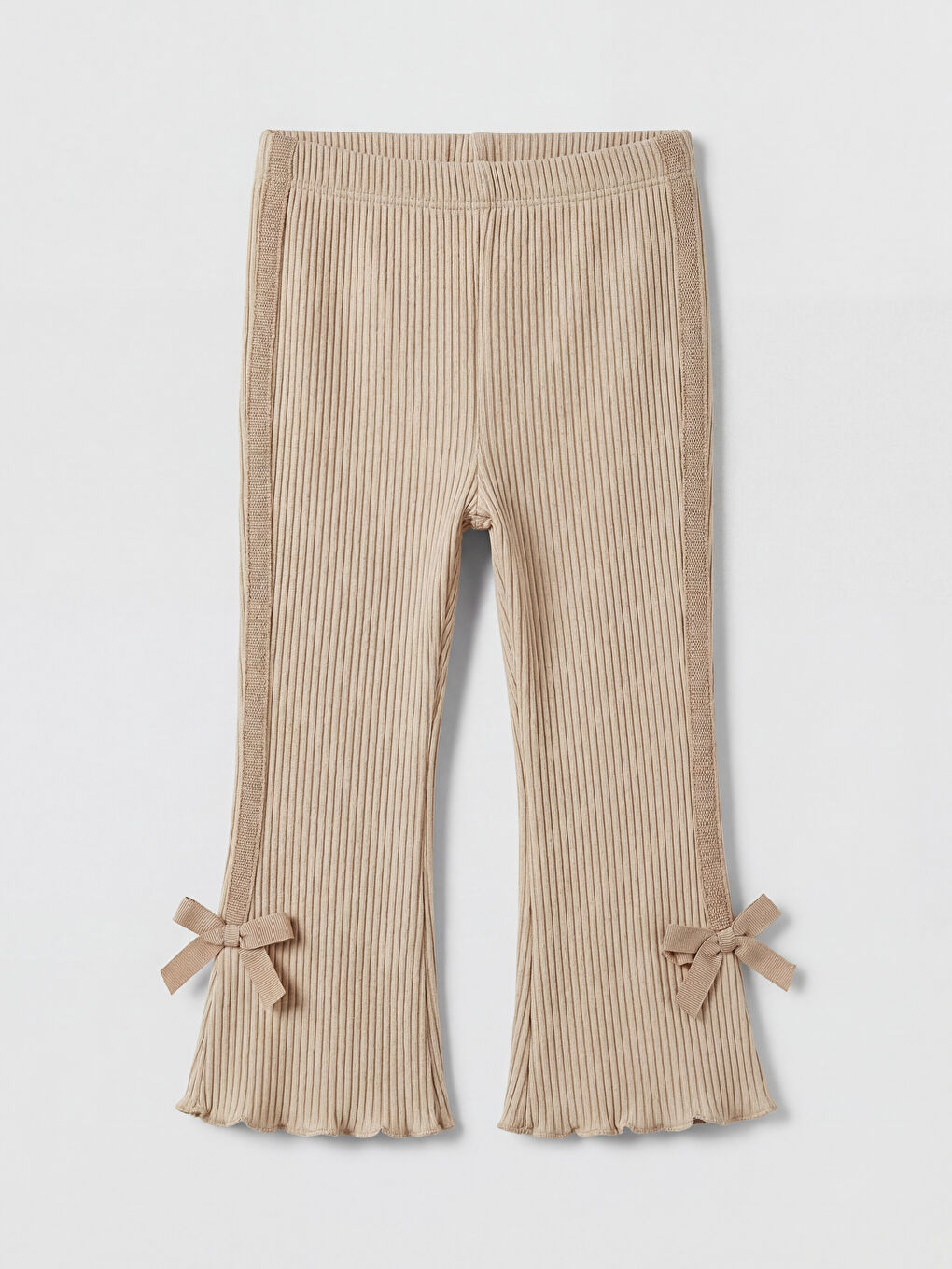 Bej İspanyol Paça Kız Bebek Tayt 2'li-3