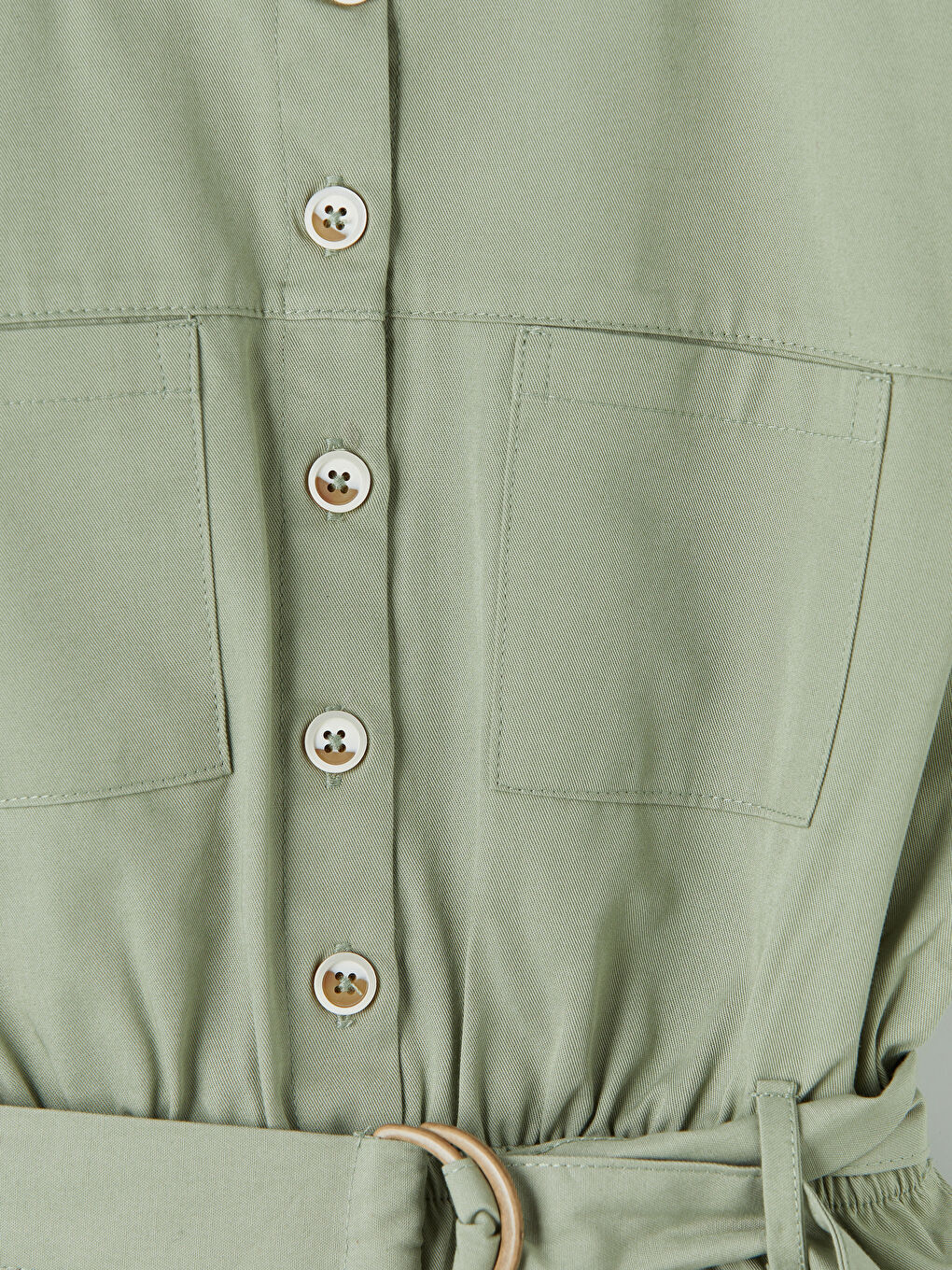 Yeşil Bisiklet Yaka Kemerli Kız Çocuk Tulum-2