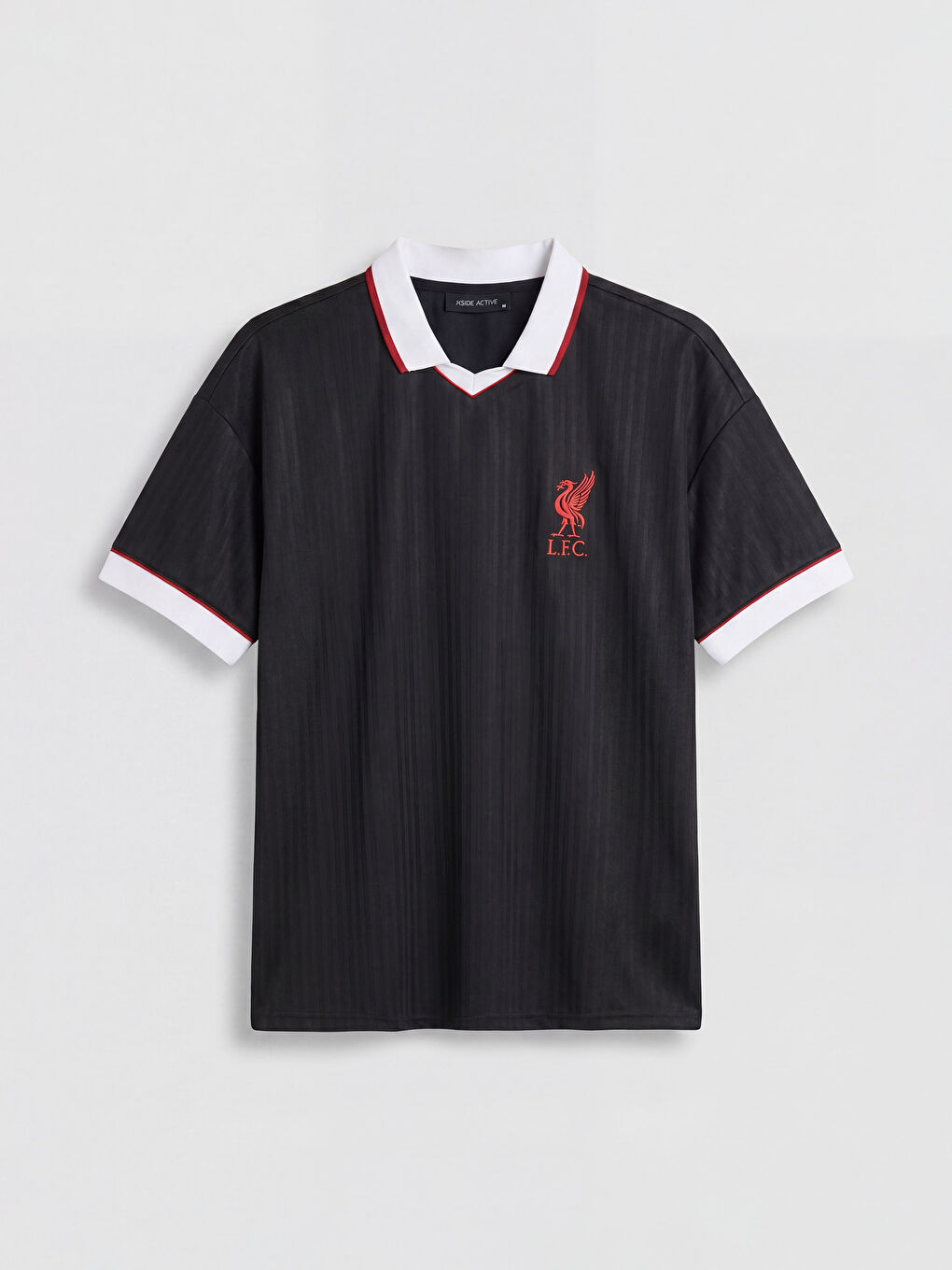 Siyah Polo Yaka Liverpool Nakışlı Erkek Tişört