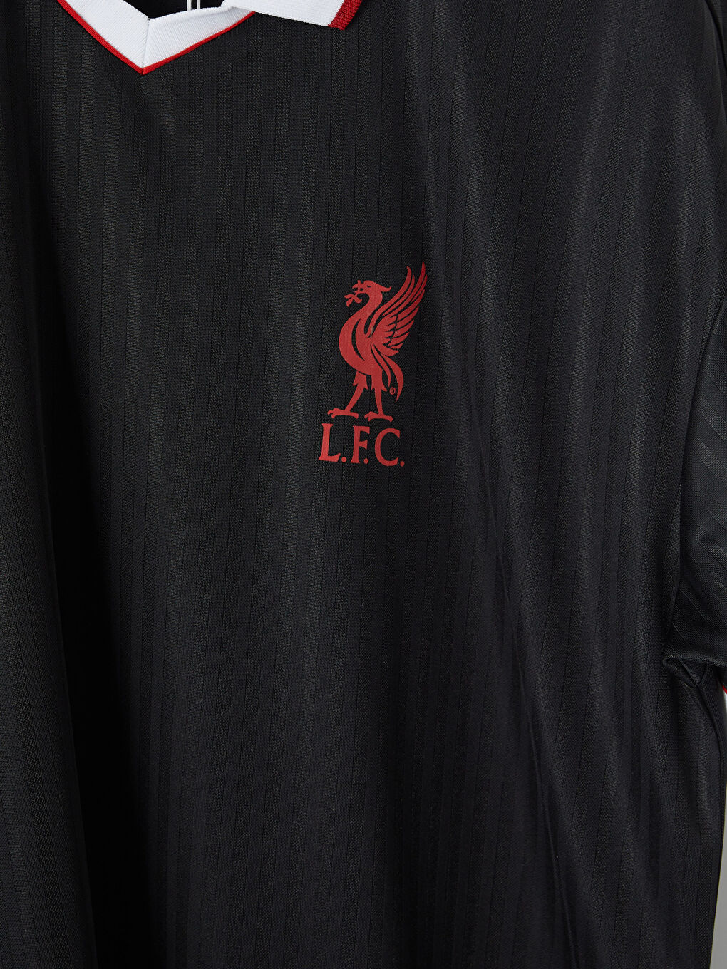 Siyah Polo Yaka Liverpool Nakışlı Erkek Tişört-2