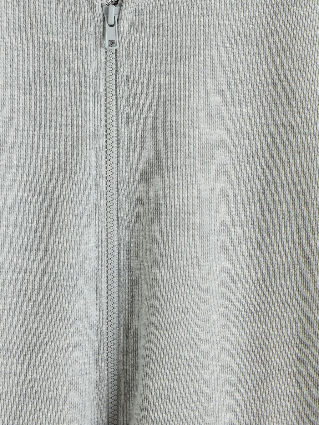 Gri Kolej Yaka Erkek Çocuk Fermuarlı Sweatshirt-2