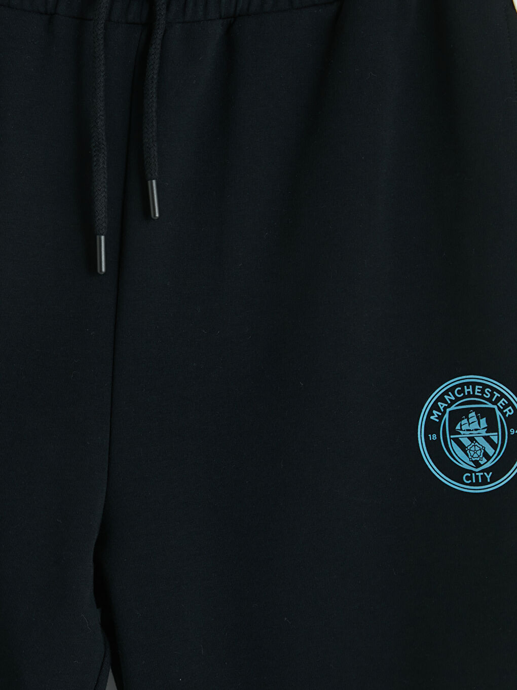 Siyah Slim Fit Manchester City Baskılı Erkek Jogger Eşofman Altı-2