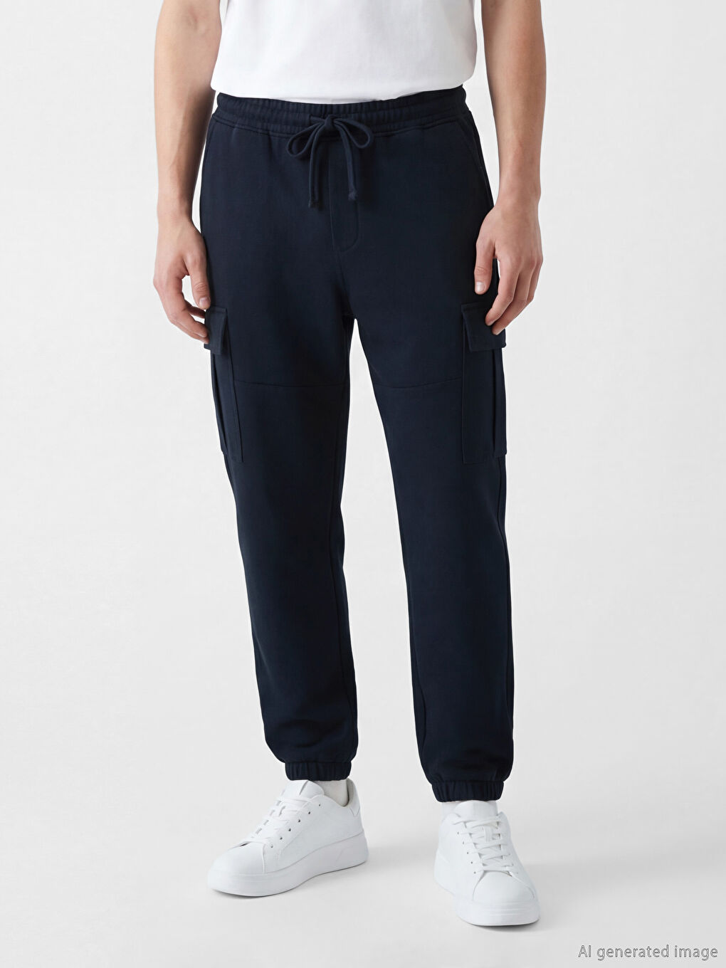 Lacivert Standart Kalıp Erkek Kargo Pantolon-1