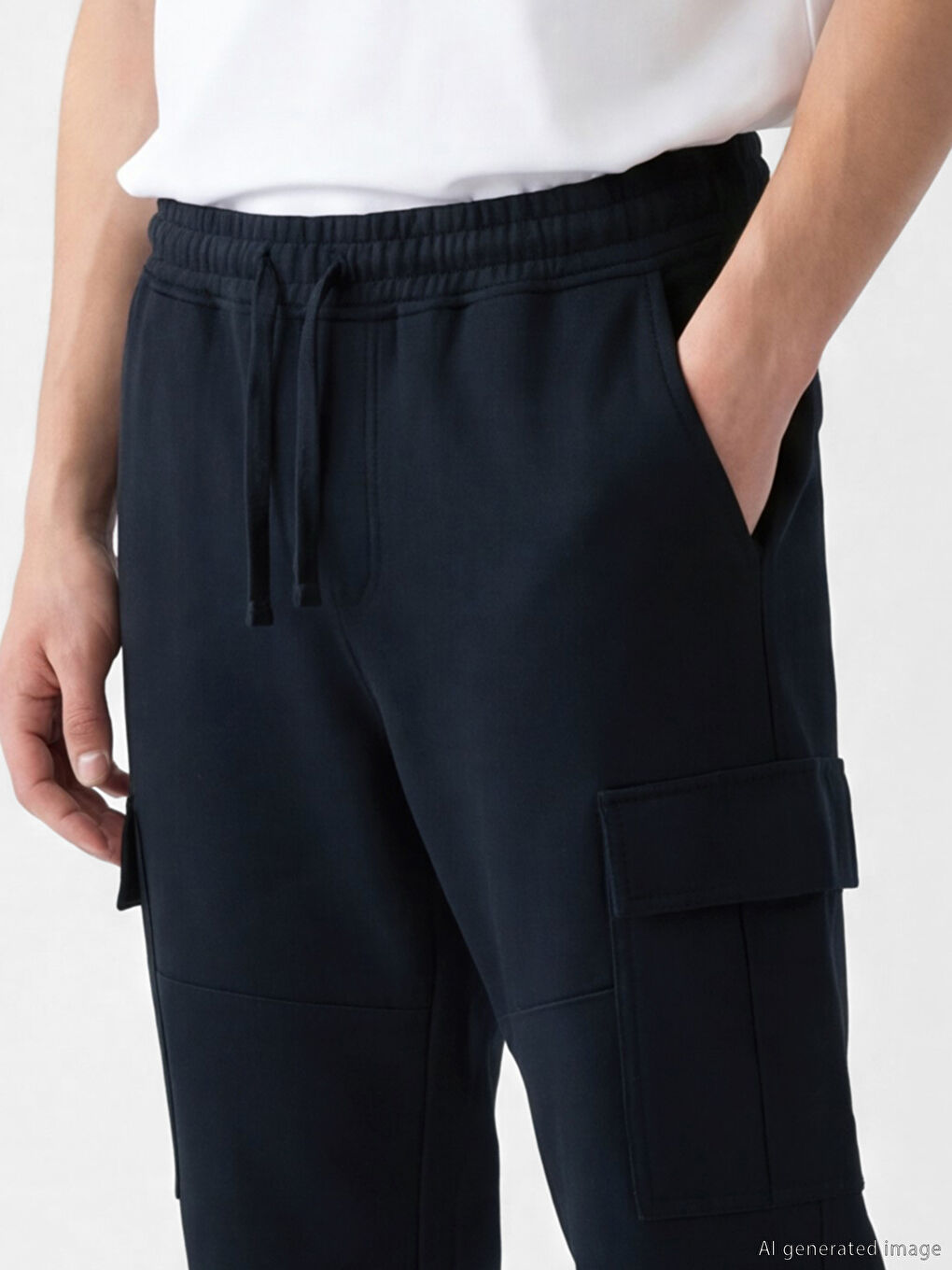 Lacivert Standart Kalıp Erkek Kargo Pantolon-2