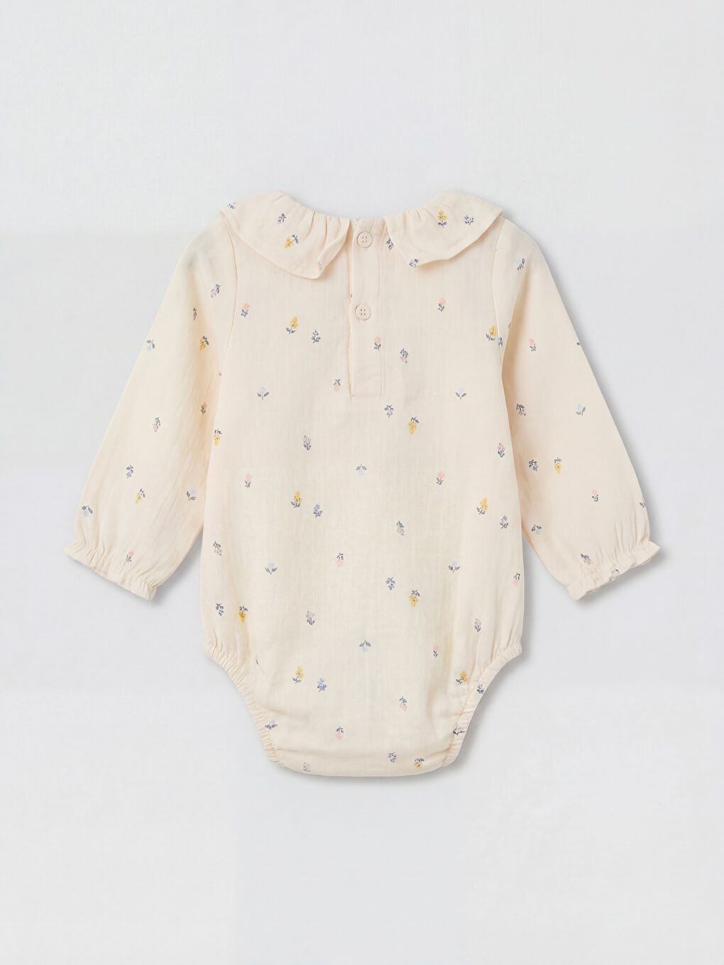 Ekru Bebe Yaka Kız Bebek Sweatshirt ve Eşofman Altı-2