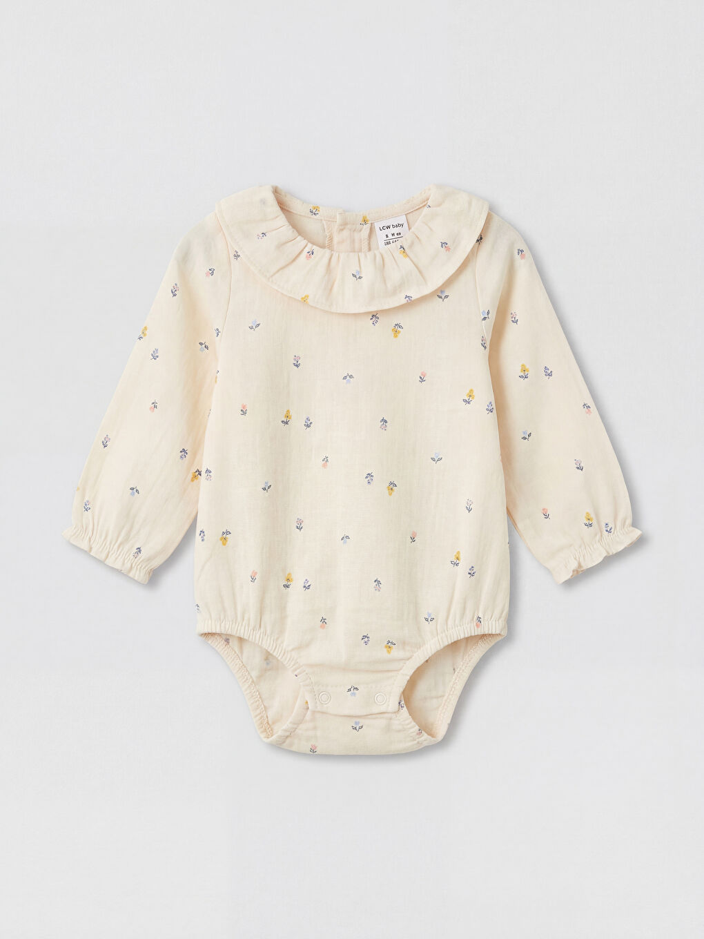 Ekru Bebe Yaka Kız Bebek Sweatshirt ve Eşofman Altı-3