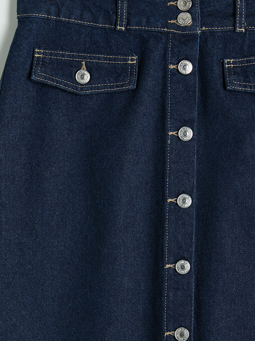 İndigo Regular Fit A Kesim Jean Etek-2