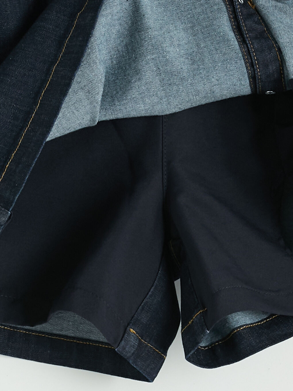 İndigo Slim Fit Kadın Jean Şort Etek-3