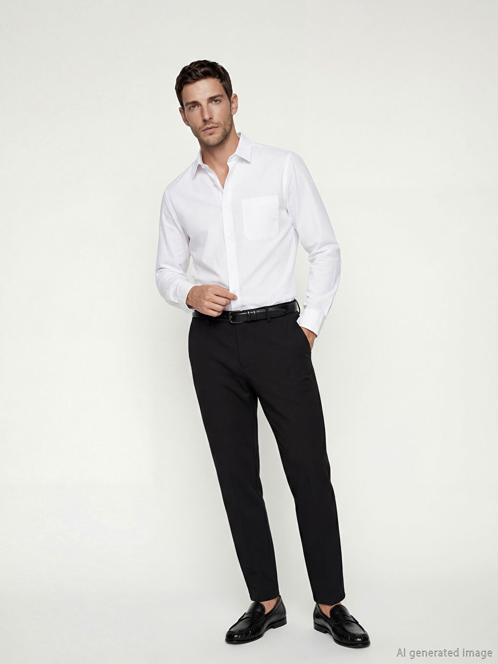 Beyaz Regular Fit Erkek Gömlek-1