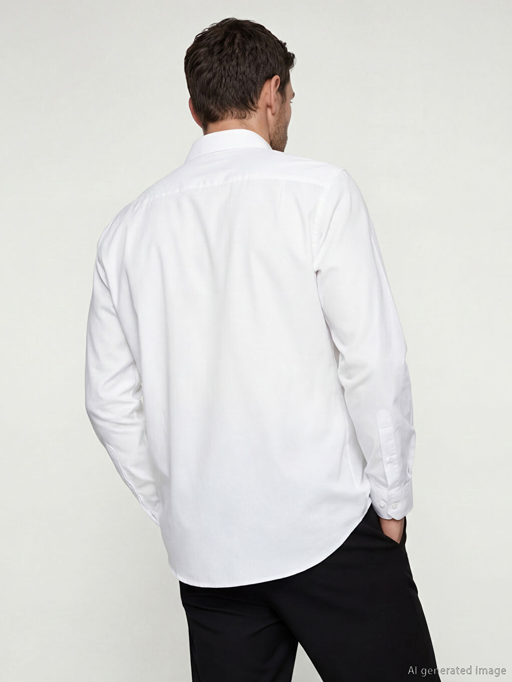 Beyaz Regular Fit Erkek Gömlek-3