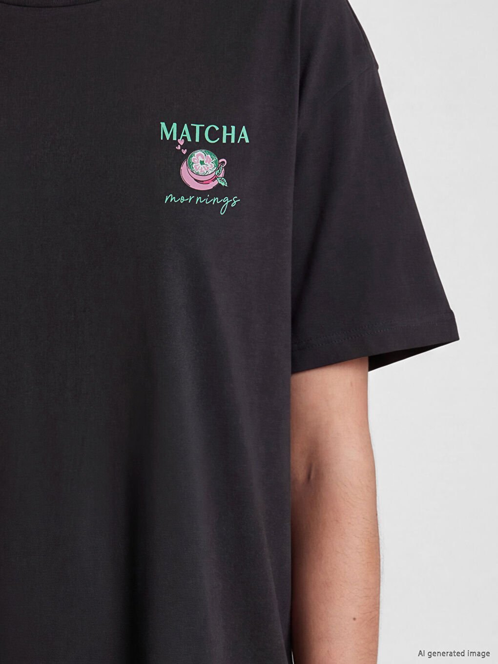 Ženska spavaćica sa okruglim izrezom, štampana-2