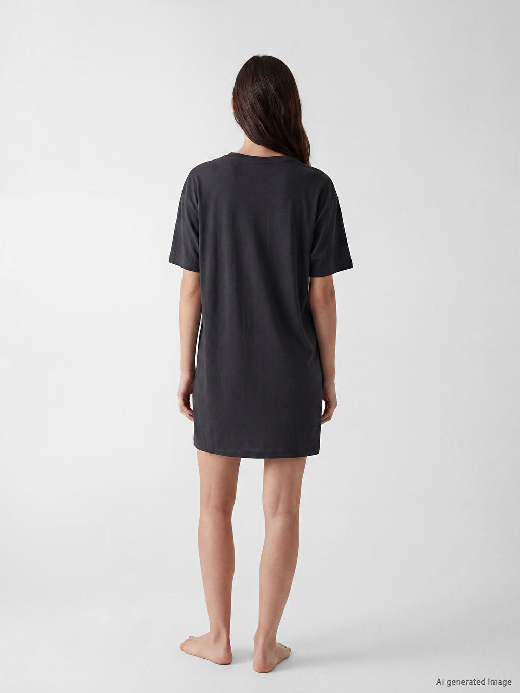 Ženska spavaćica sa okruglim izrezom, štampana-3