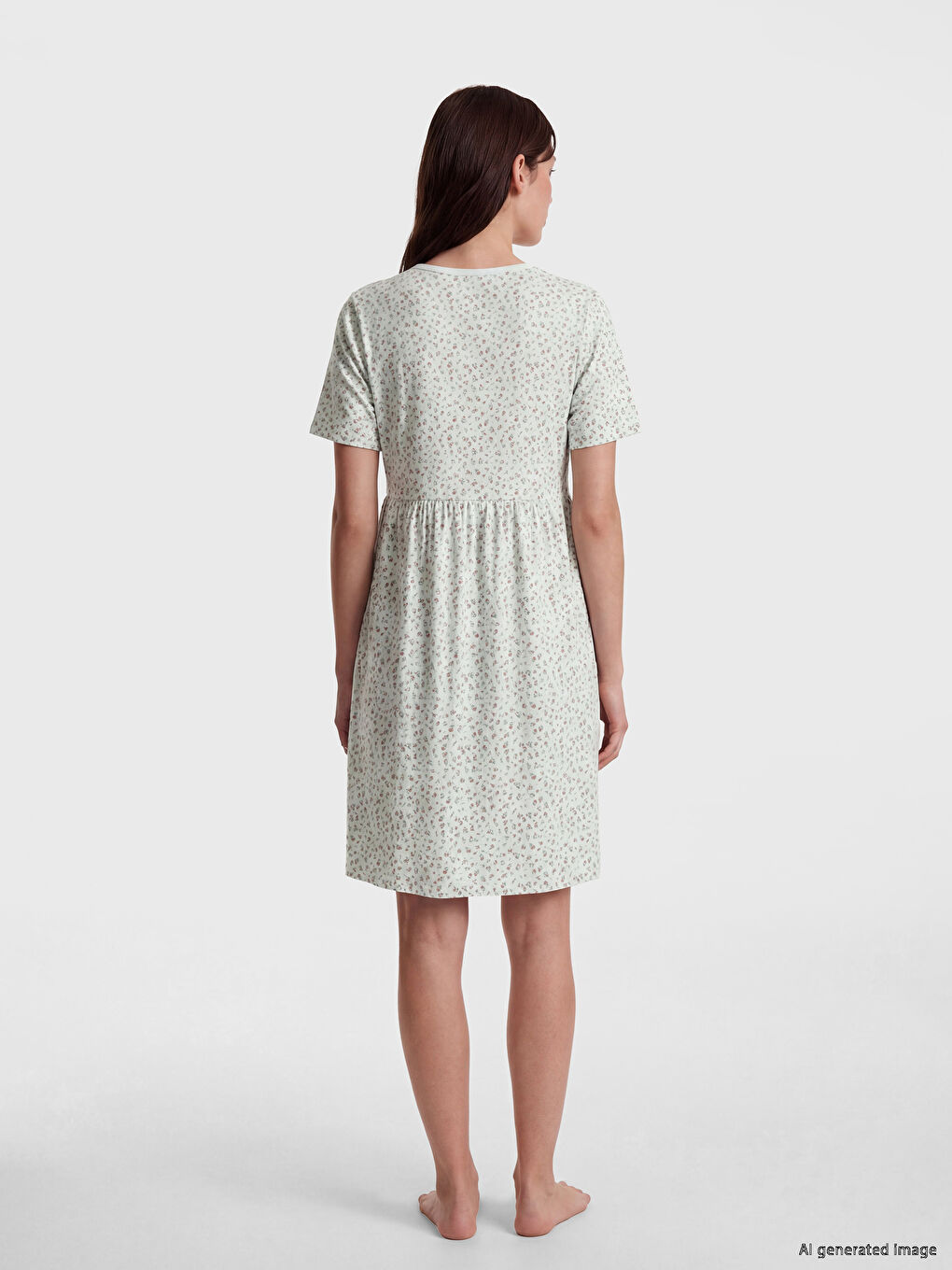 Crew Neck Floral Women's Nightdress-3