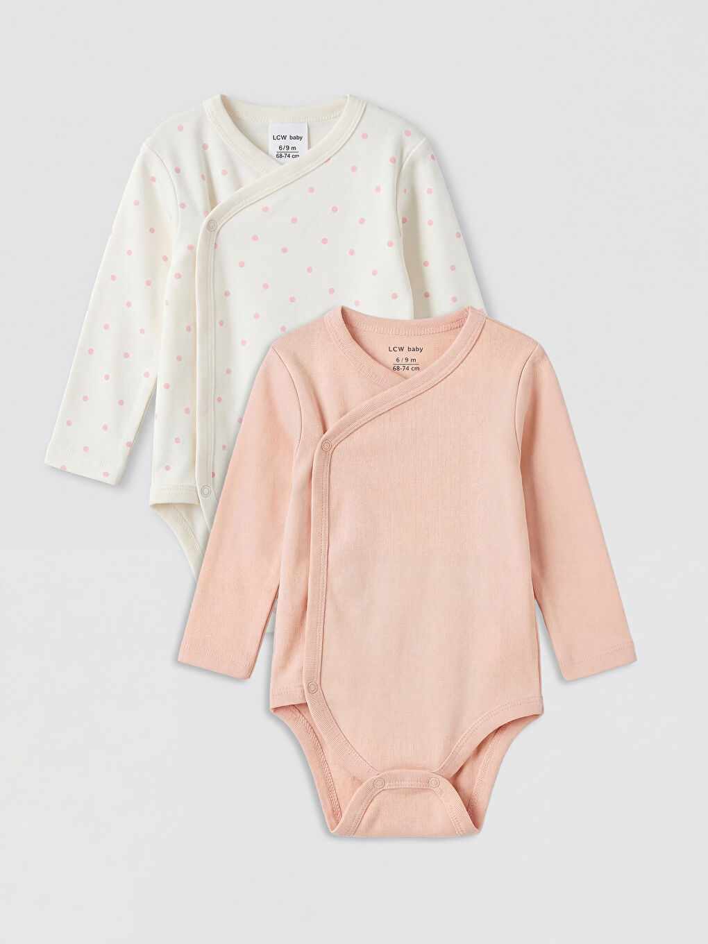 Ekru Kız Bebek Çıtçıtlı Body 2'li