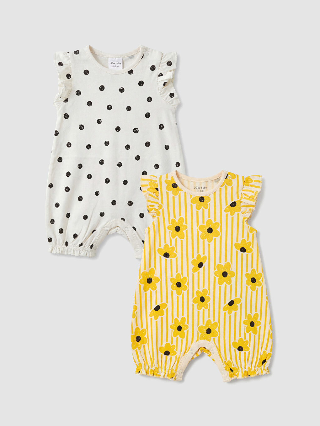 Geblümter Jersey-Overall für Baby-Mädchen 2er-Pack
