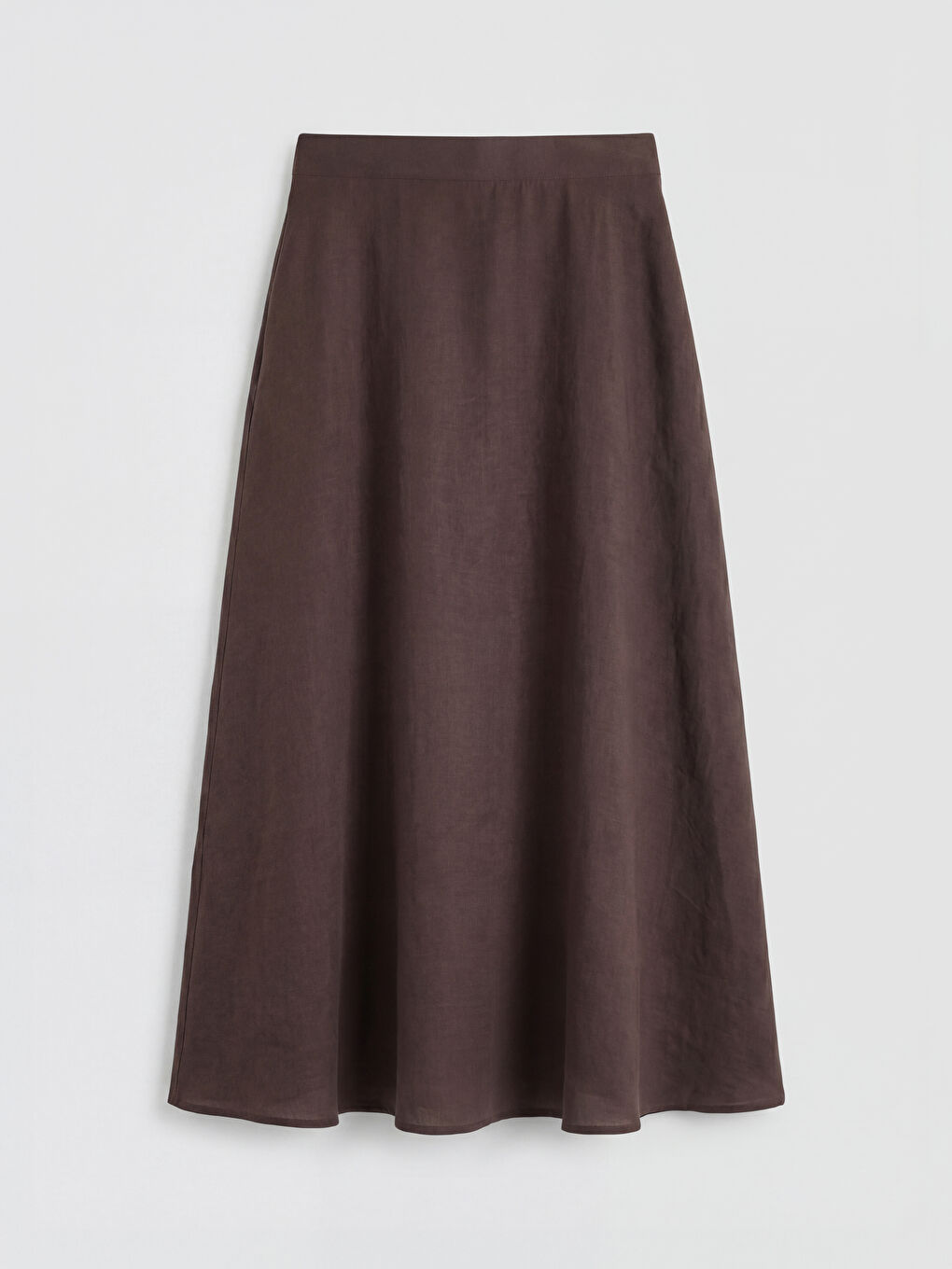 Antrasit Yüksek Bel A Kesim Kloş Etek-5