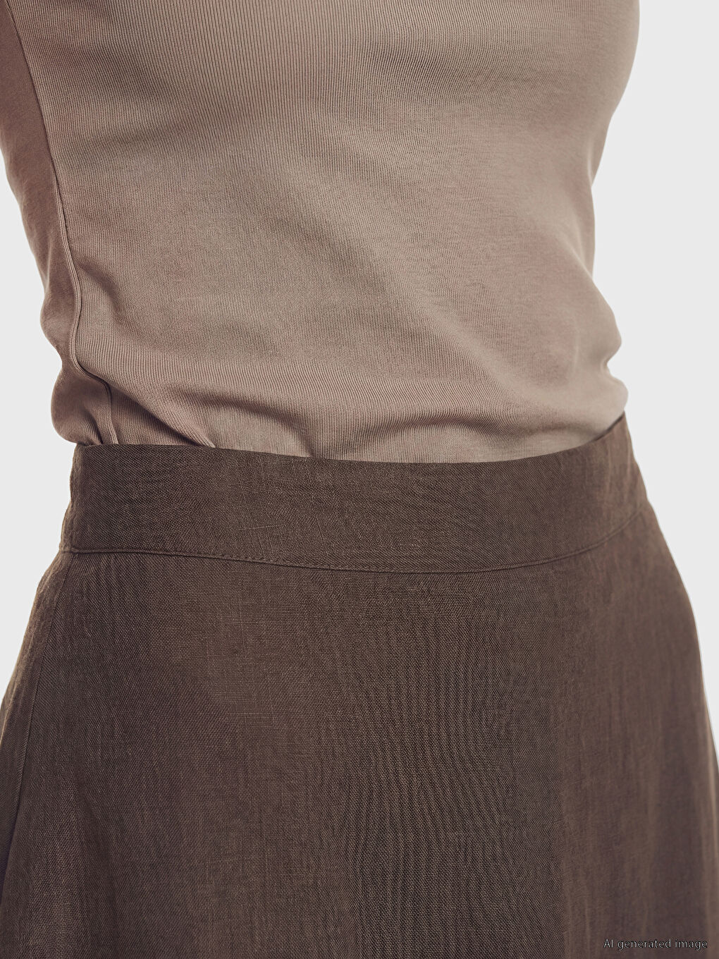 Antrasit Yüksek Bel A Kesim Kloş Etek-2