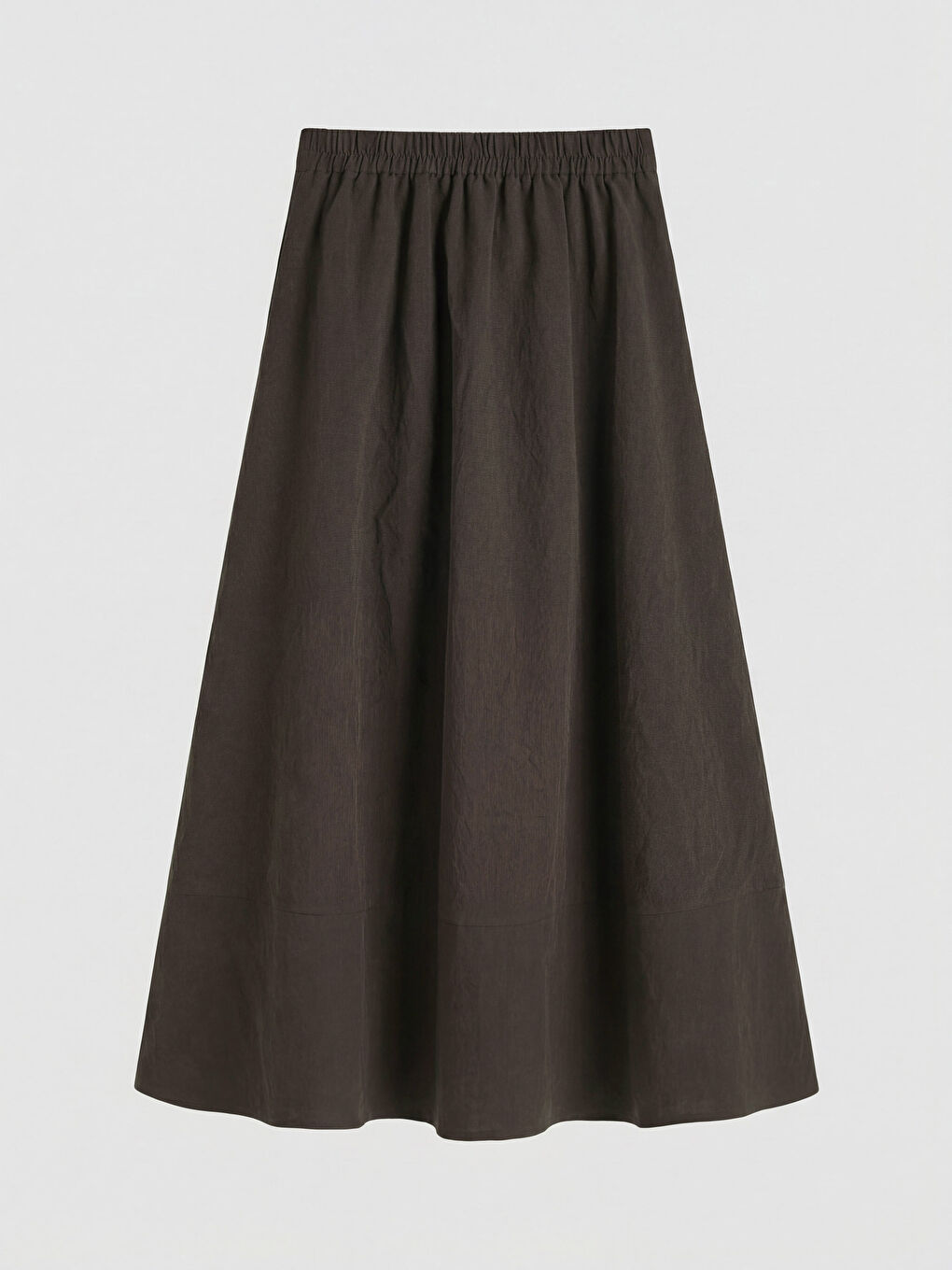 Kahverengi Beli Lastikli Modal Karışımlı Kloş Etek-1