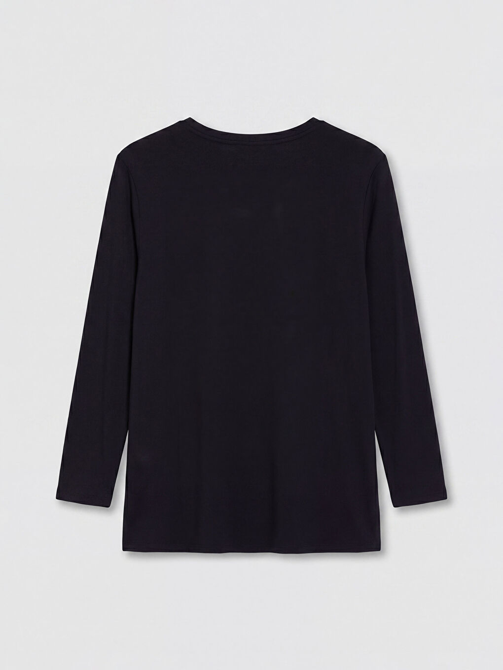 Siyah Bisiklet Yaka Desenli Bluz-1