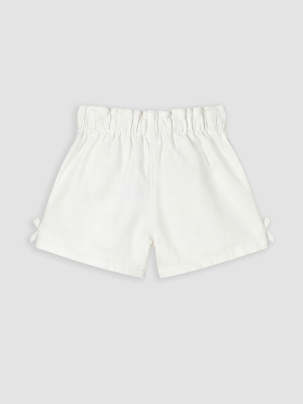 Beyaz Beli Lastikli Kız Çocuk Şort Etek-1