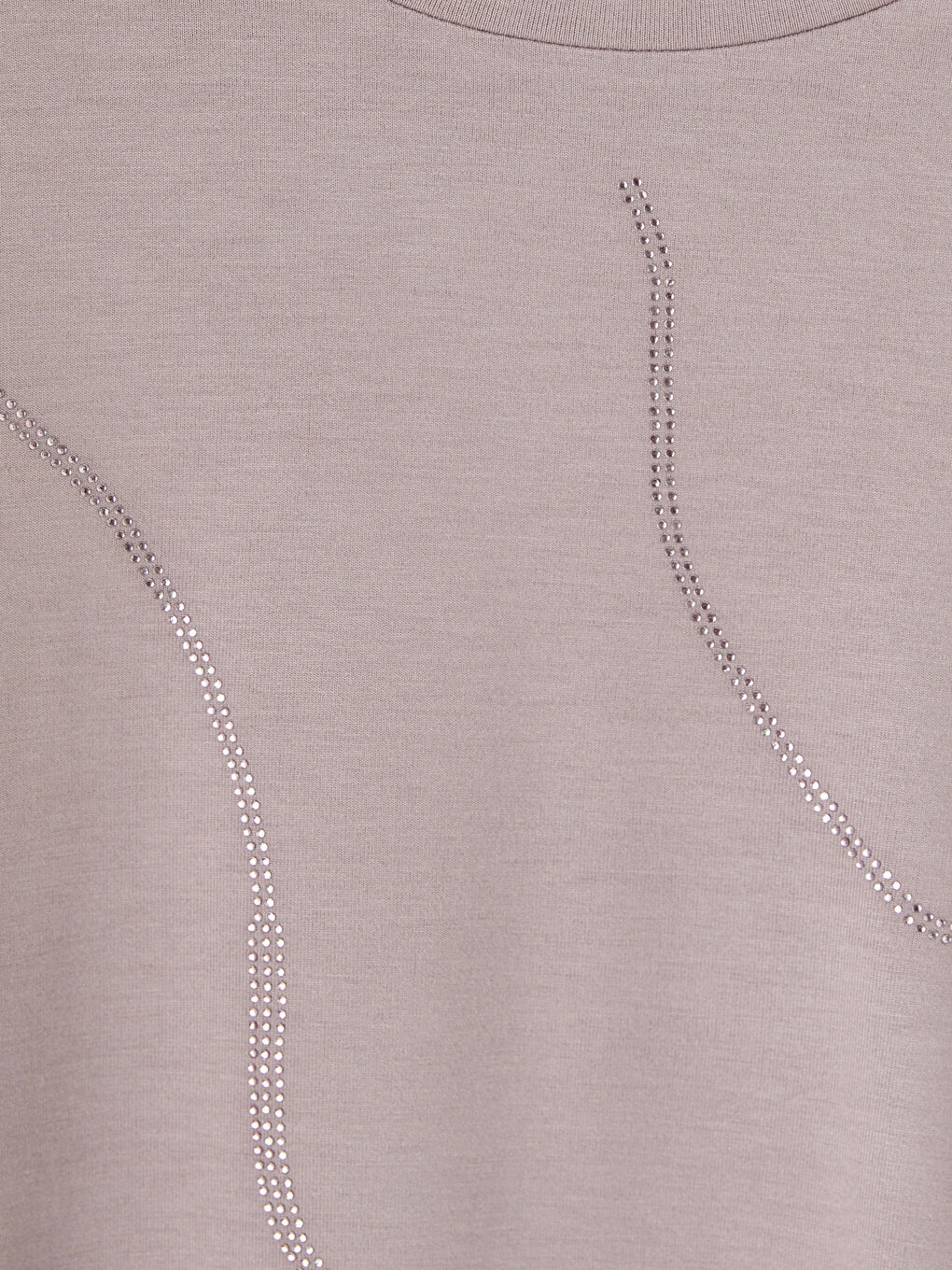 Lila Bisiklet Yaka Taşlı Bluz-2