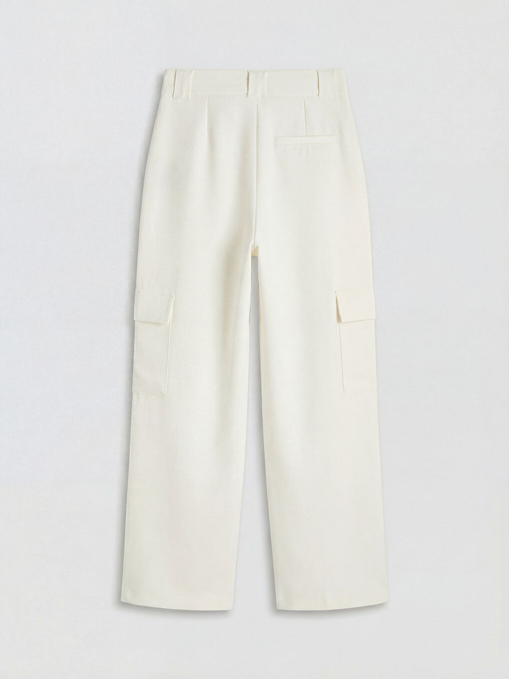 Ekru Regular Fit Kadın Kargo Pantolon-1