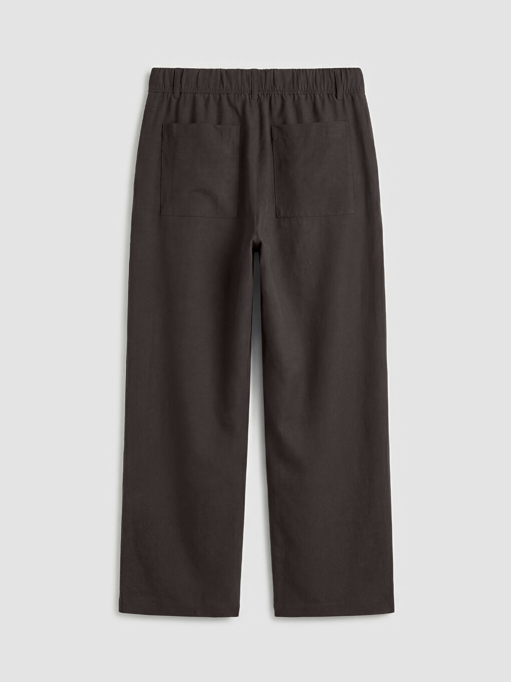 Kahverengi Loose Fit Kadın Pileli Kumaş Pantolon-1