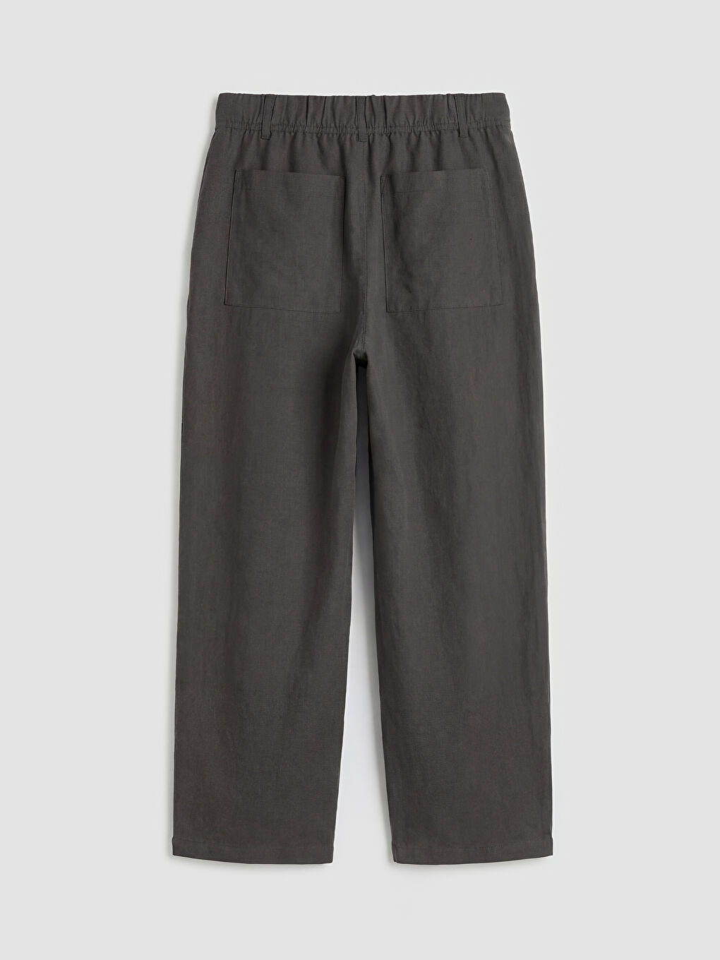 Antrasit Loose Fit Kadın Pileli Kumaş Pantolon-5