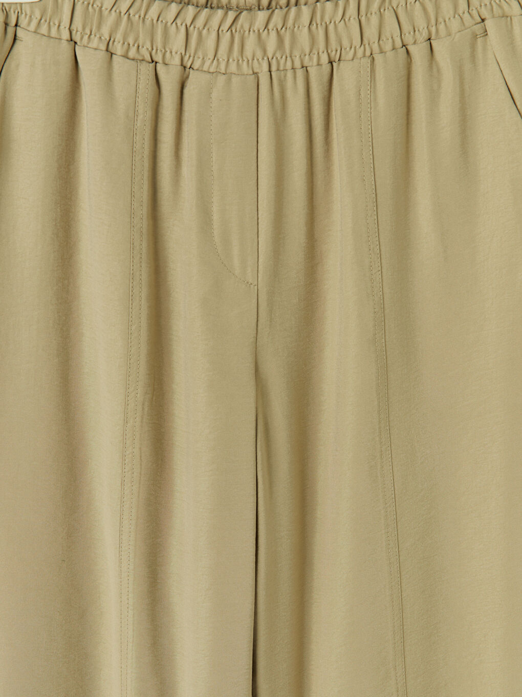 Kahverengi Beli Lastikli Modal Karışımlı Kadın Pantolon-2