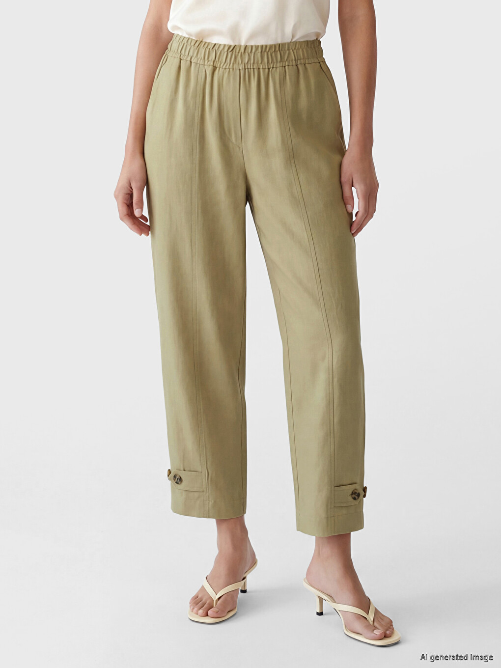 Elastic Waist Modal Blend Women's Trousers-1