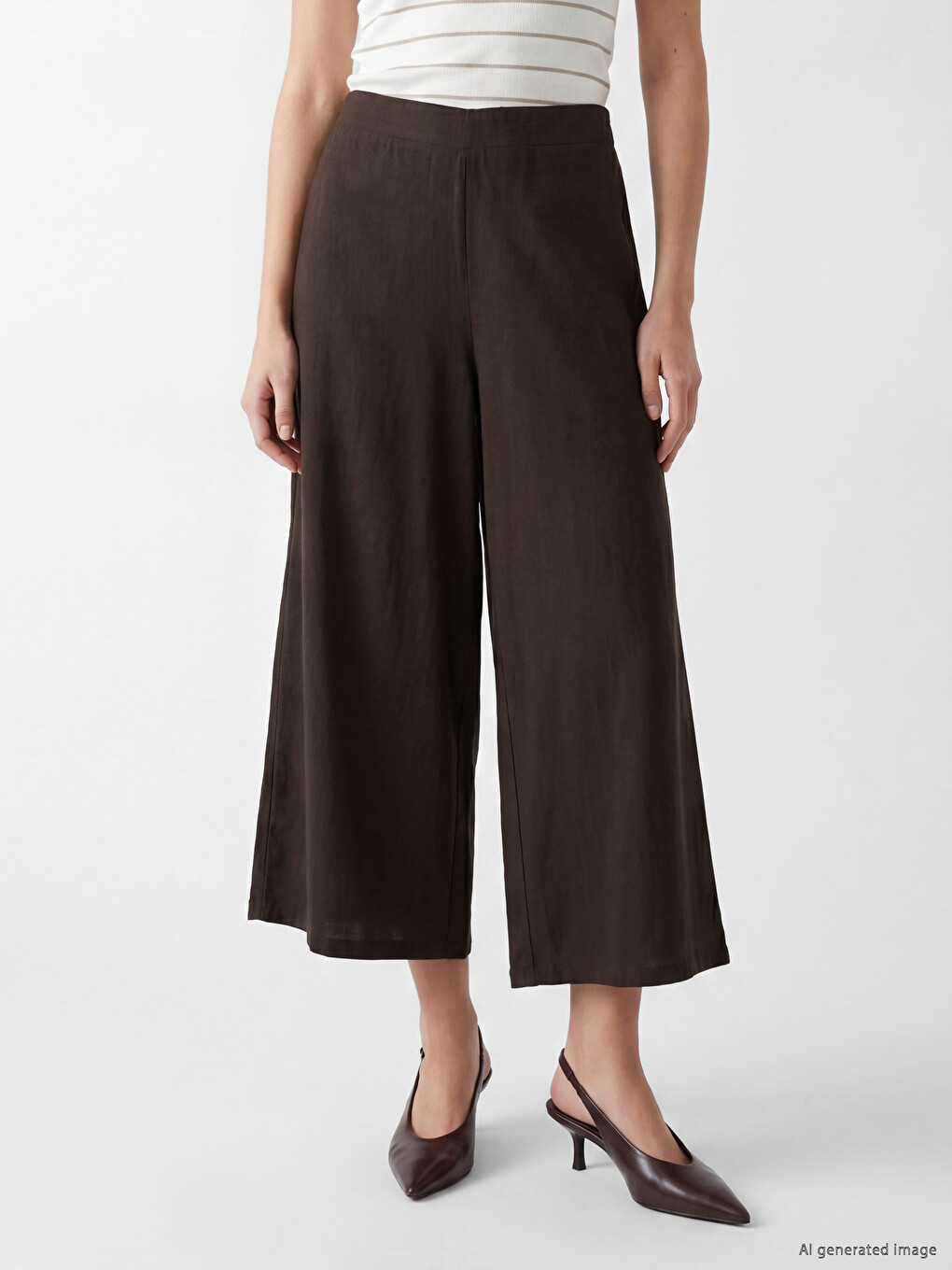 Elastic Waist Textured Women's Capri-1