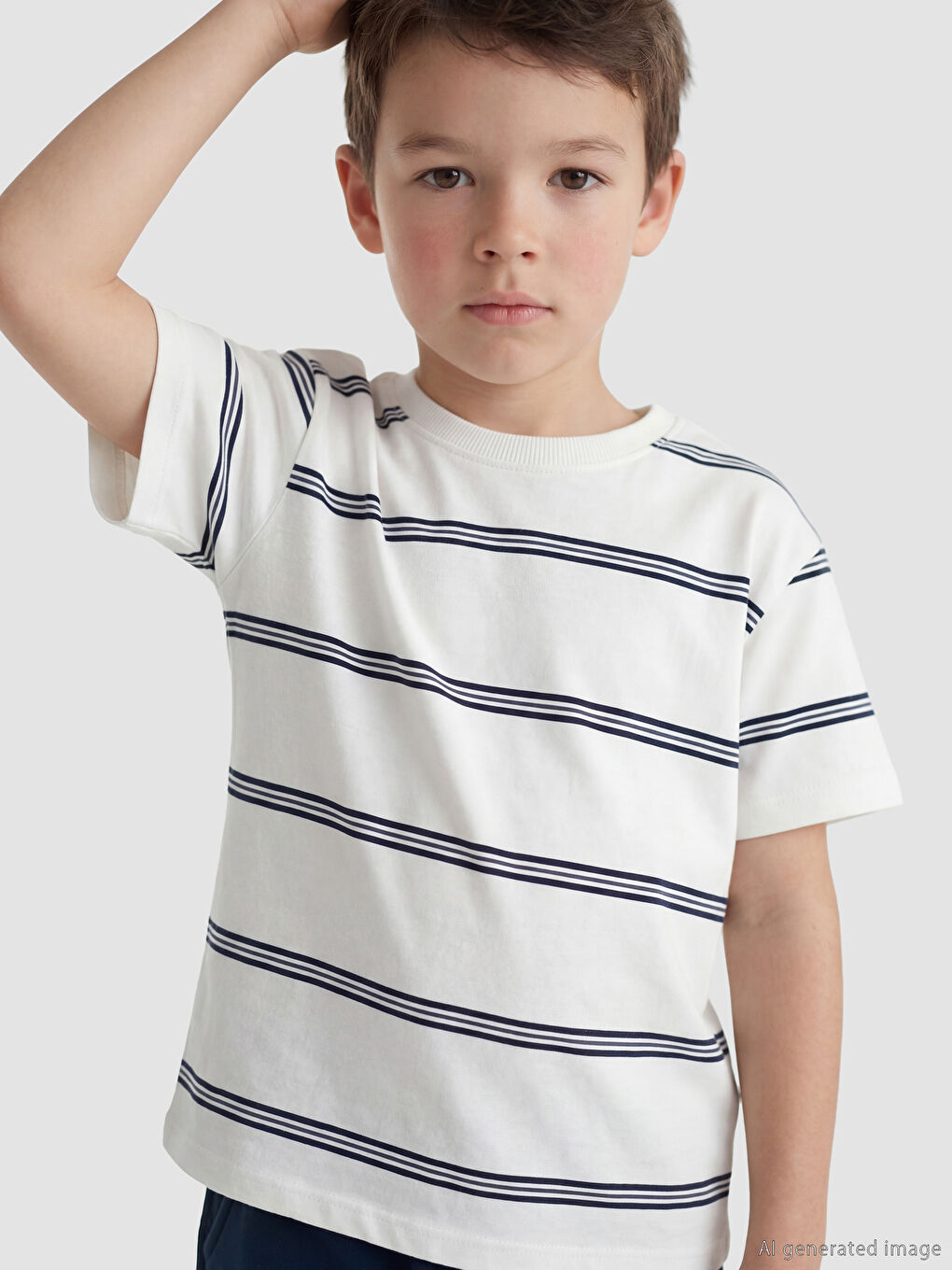 تيشيرت مخطط للأولاد وشورت-1