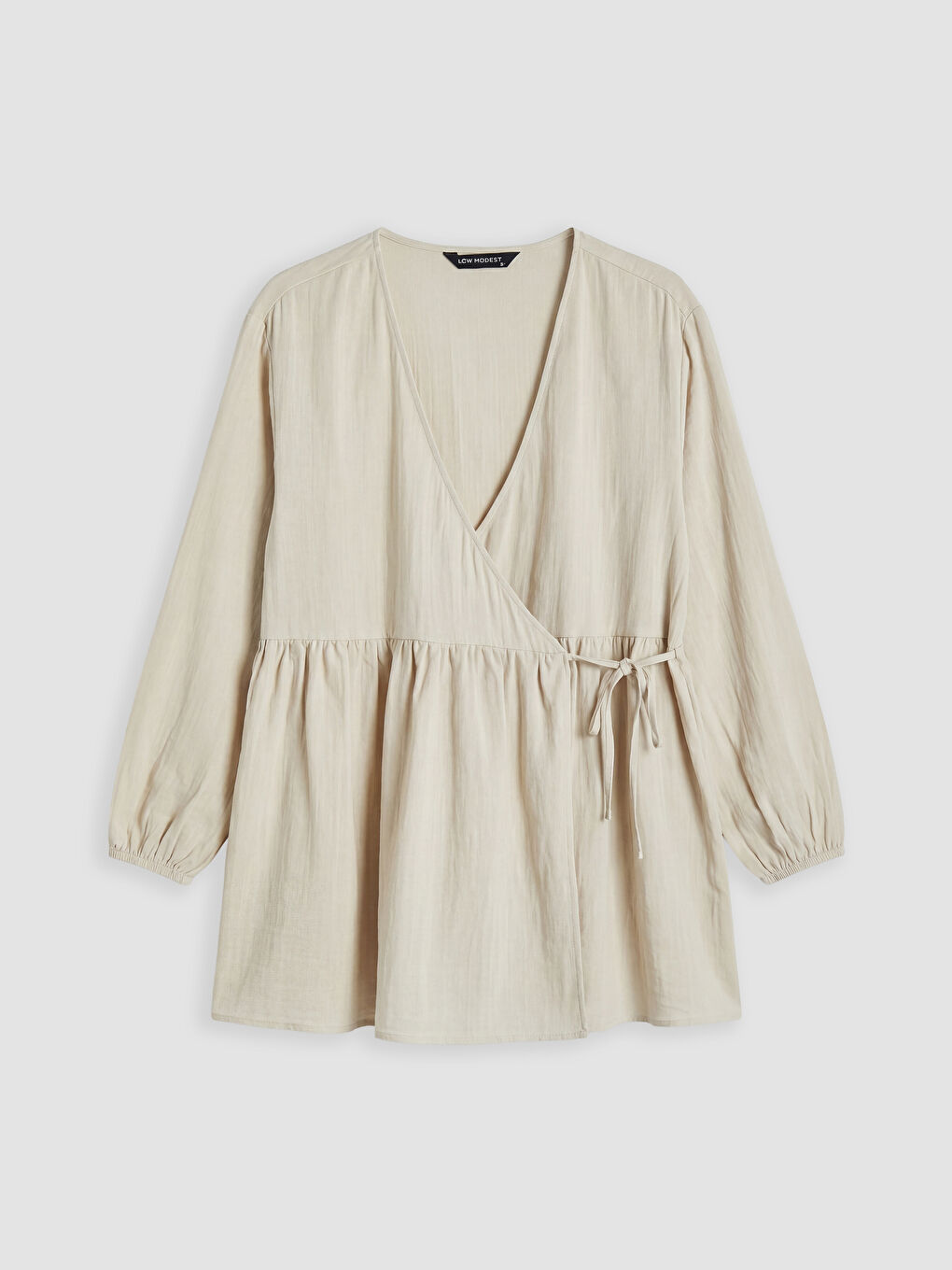 Gri Kruvaze Yaka Dokulu Kadın Kimono