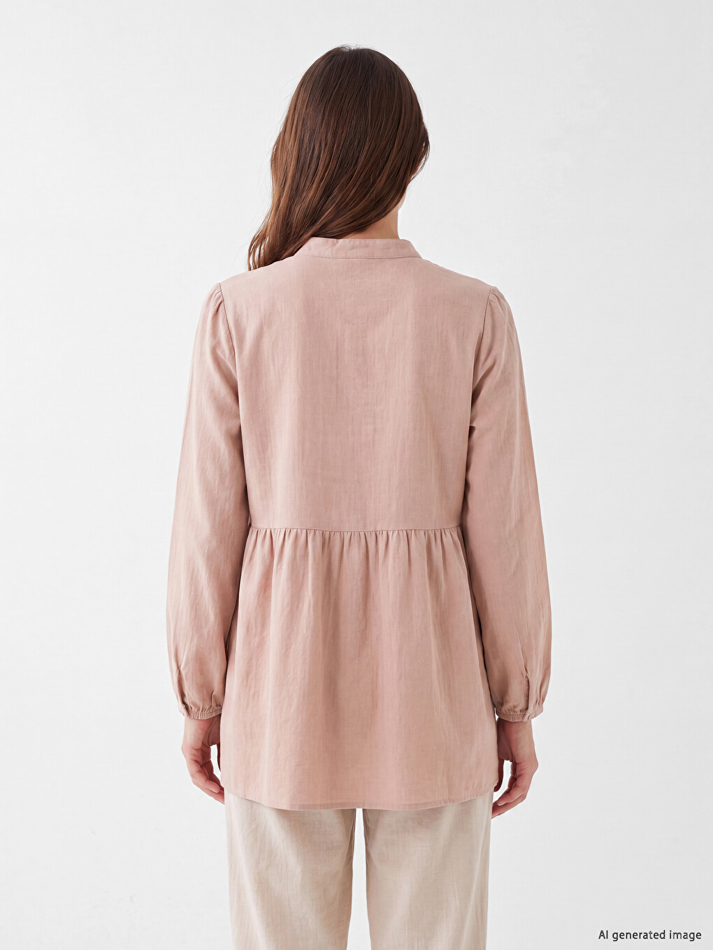 Ruched Women's Muslin Tunic-3