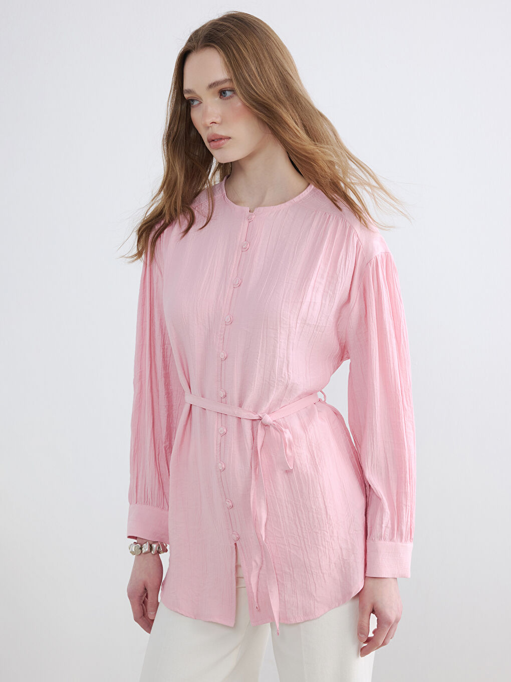 Crinkle Women's Shirt Tunic