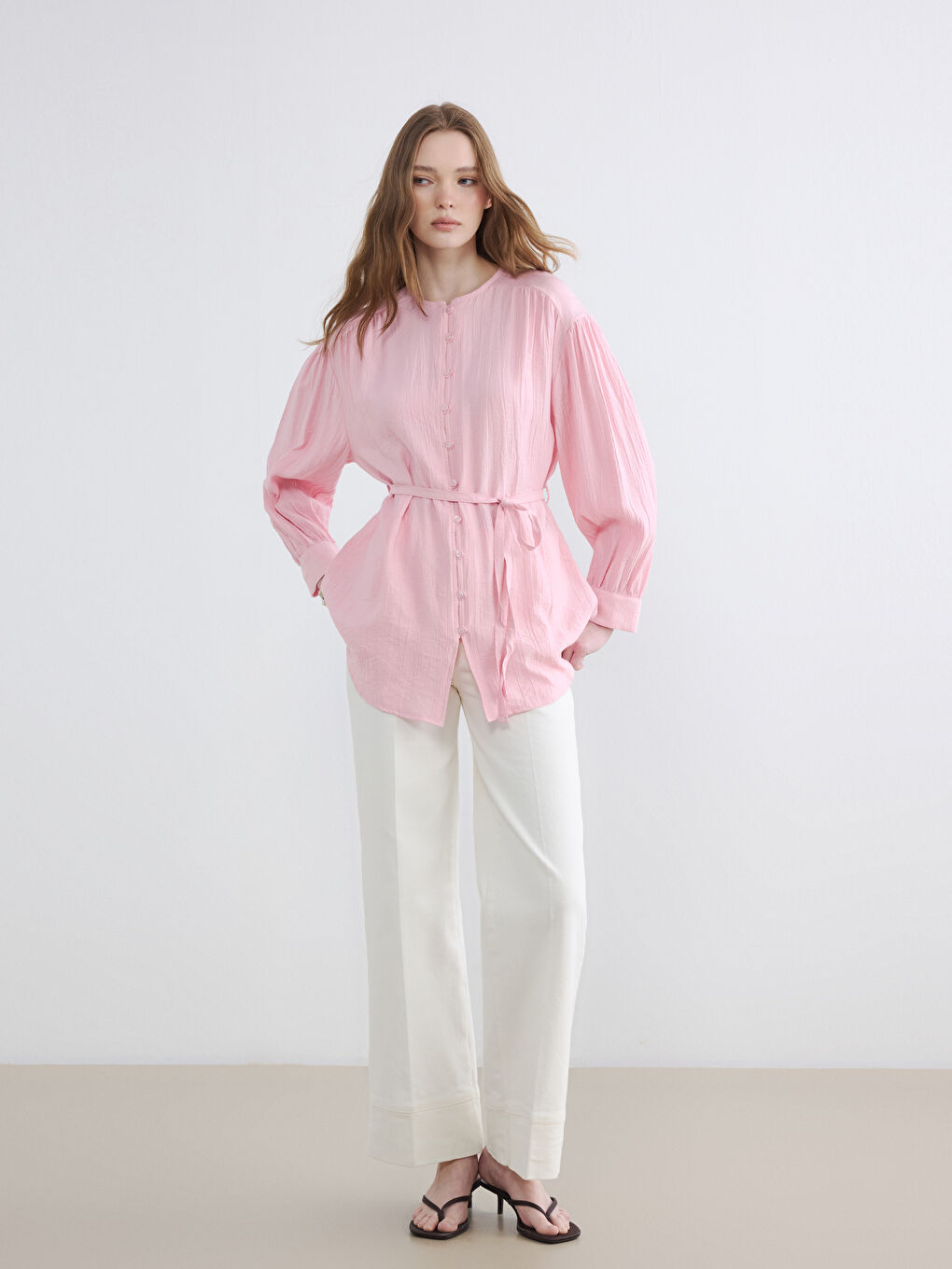 Crinkle Women's Shirt Tunic-1