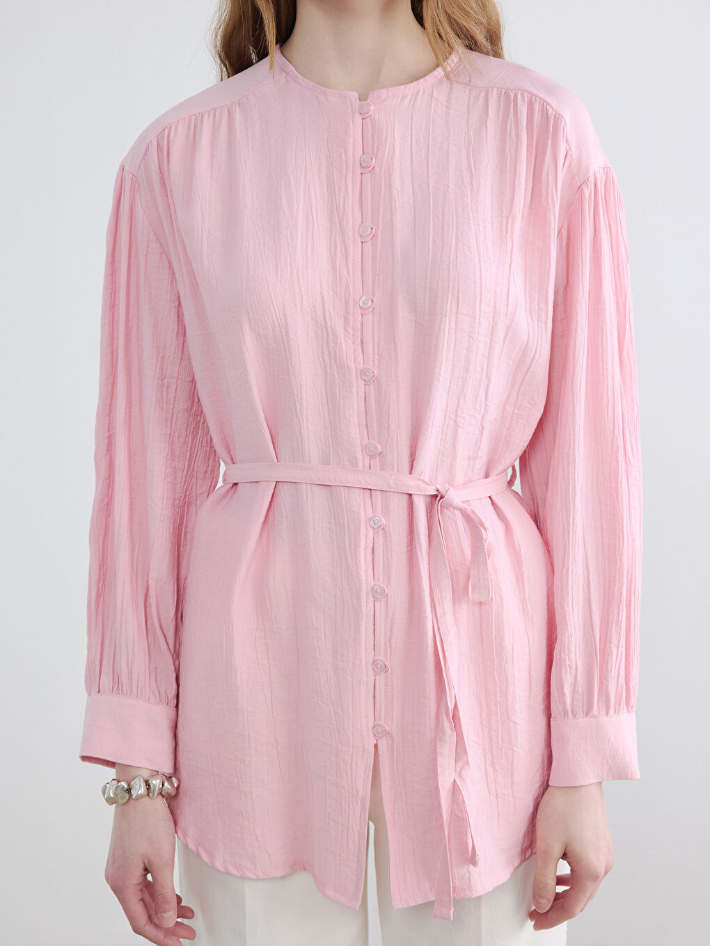 Crinkle Women's Shirt Tunic-2