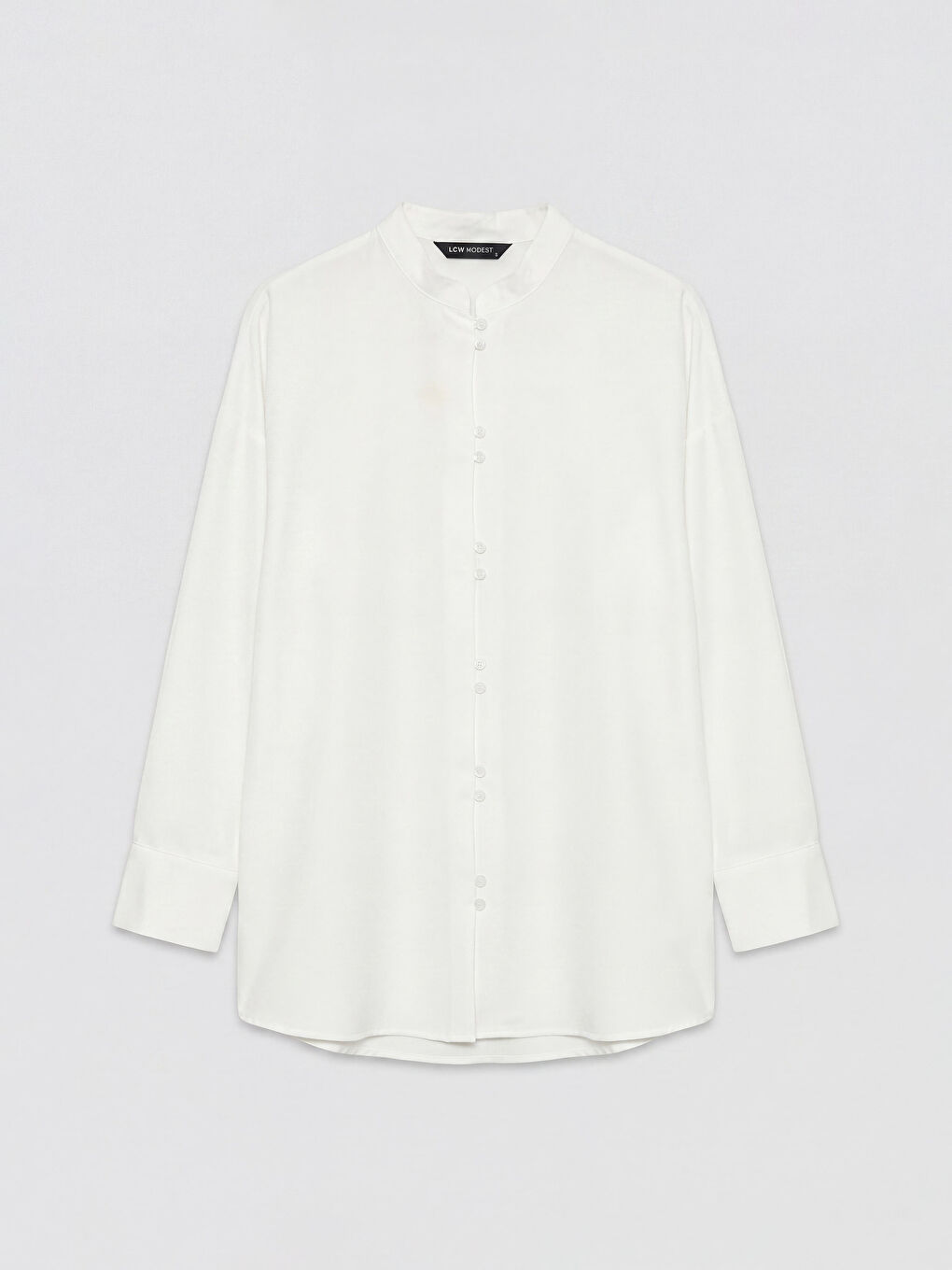 Ekru Keten Karışımlı Kadın Gömlek Tunik-4