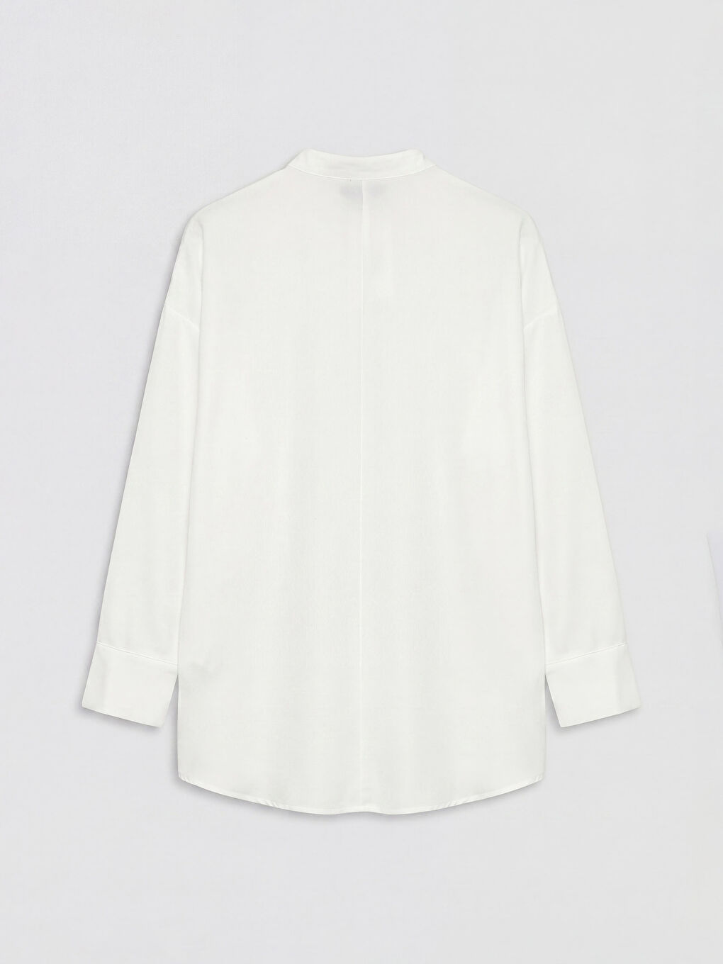 Ekru Keten Karışımlı Kadın Gömlek Tunik-5