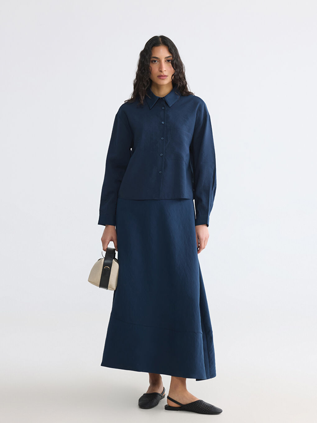Crop Modal Blend Women's Shirt-1