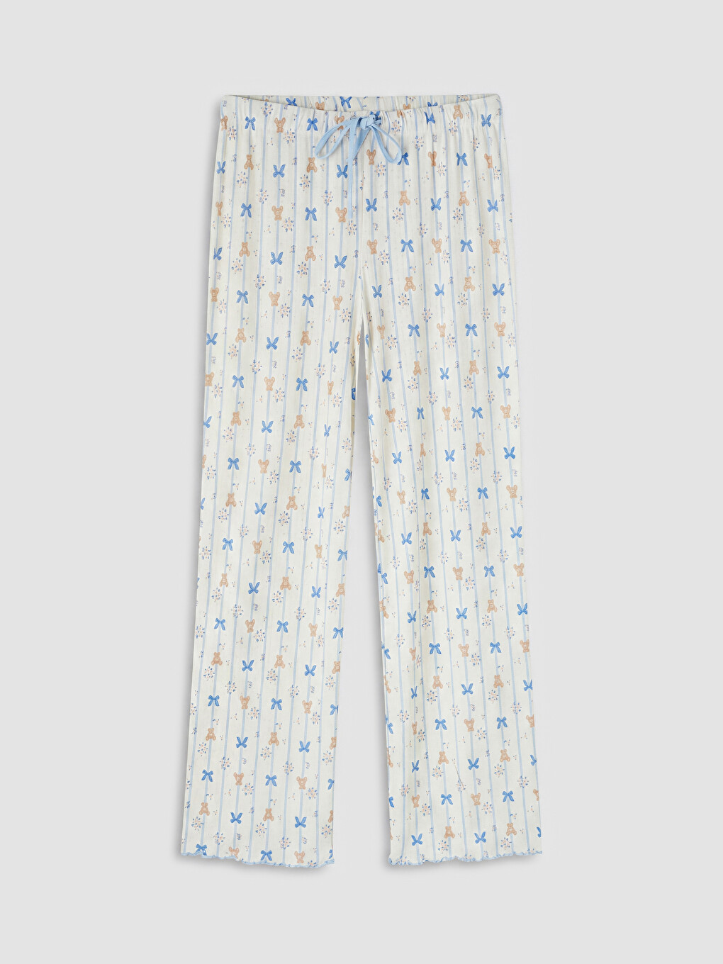 Ekru Beli Lastikli Hamile Pijama Altı