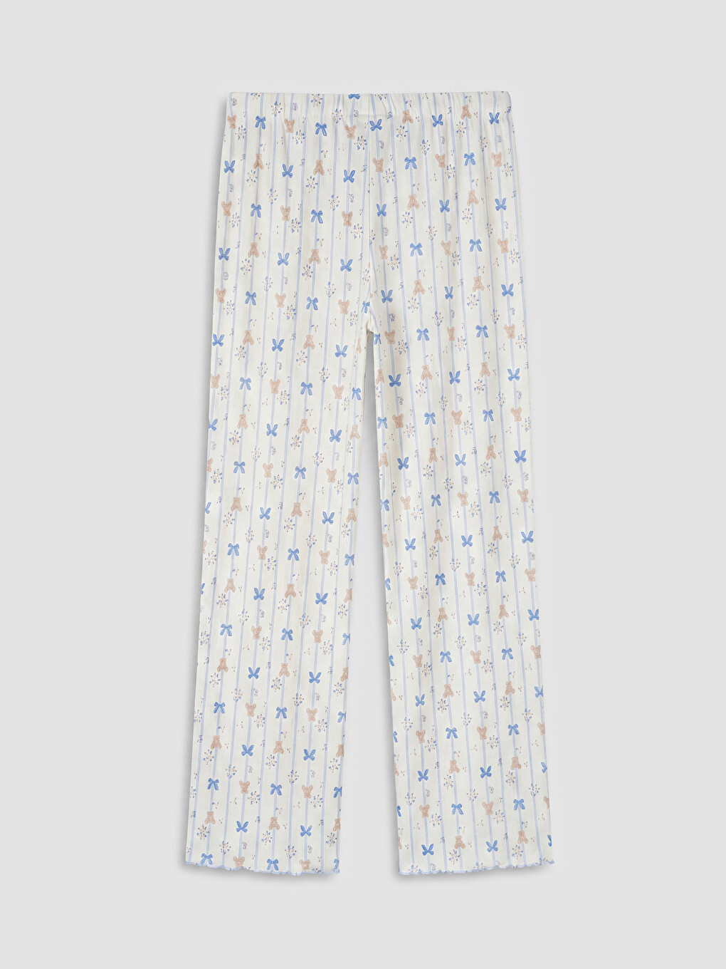 Ekru Beli Lastikli Hamile Pijama Altı-1