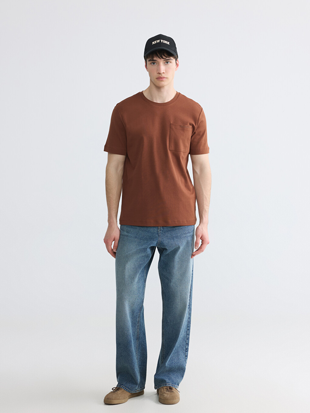 Crew Neck Pocketed Men's T-Shirt-1