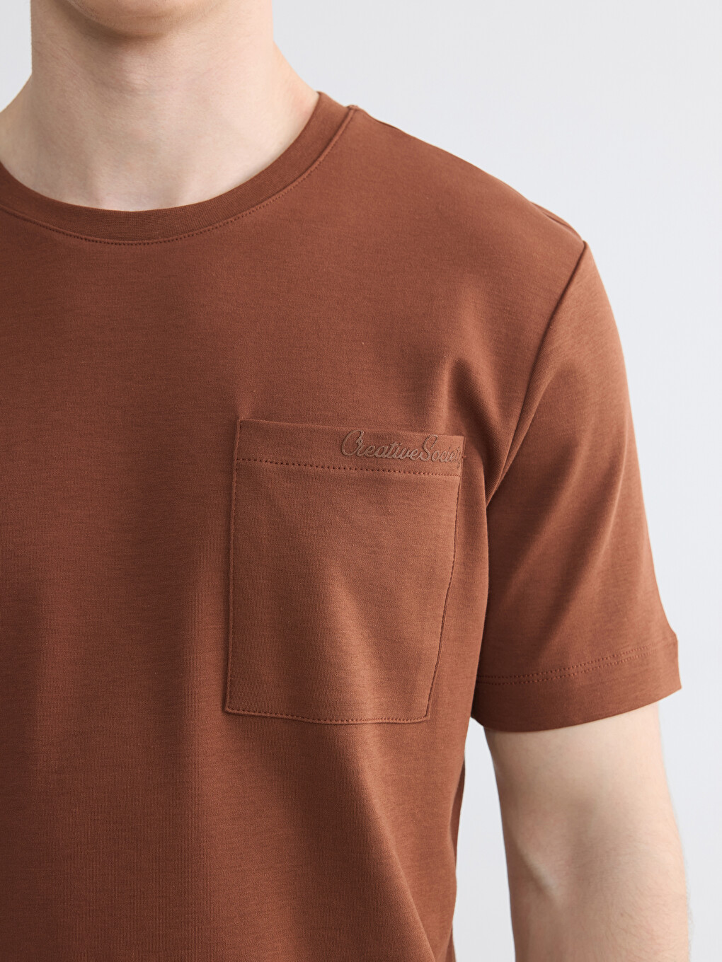 Crew Neck Pocketed Men's T-Shirt-2
