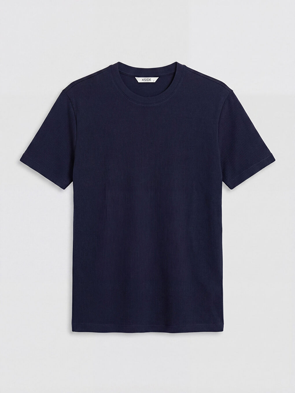 Lacivert Regular Fit Bisiklet Yaka Fitilli Erkek Tişört