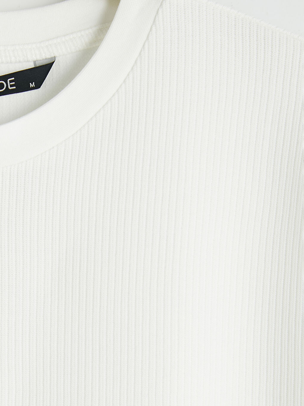 Ekru Bisiklet Yaka Erkek Tişört-2