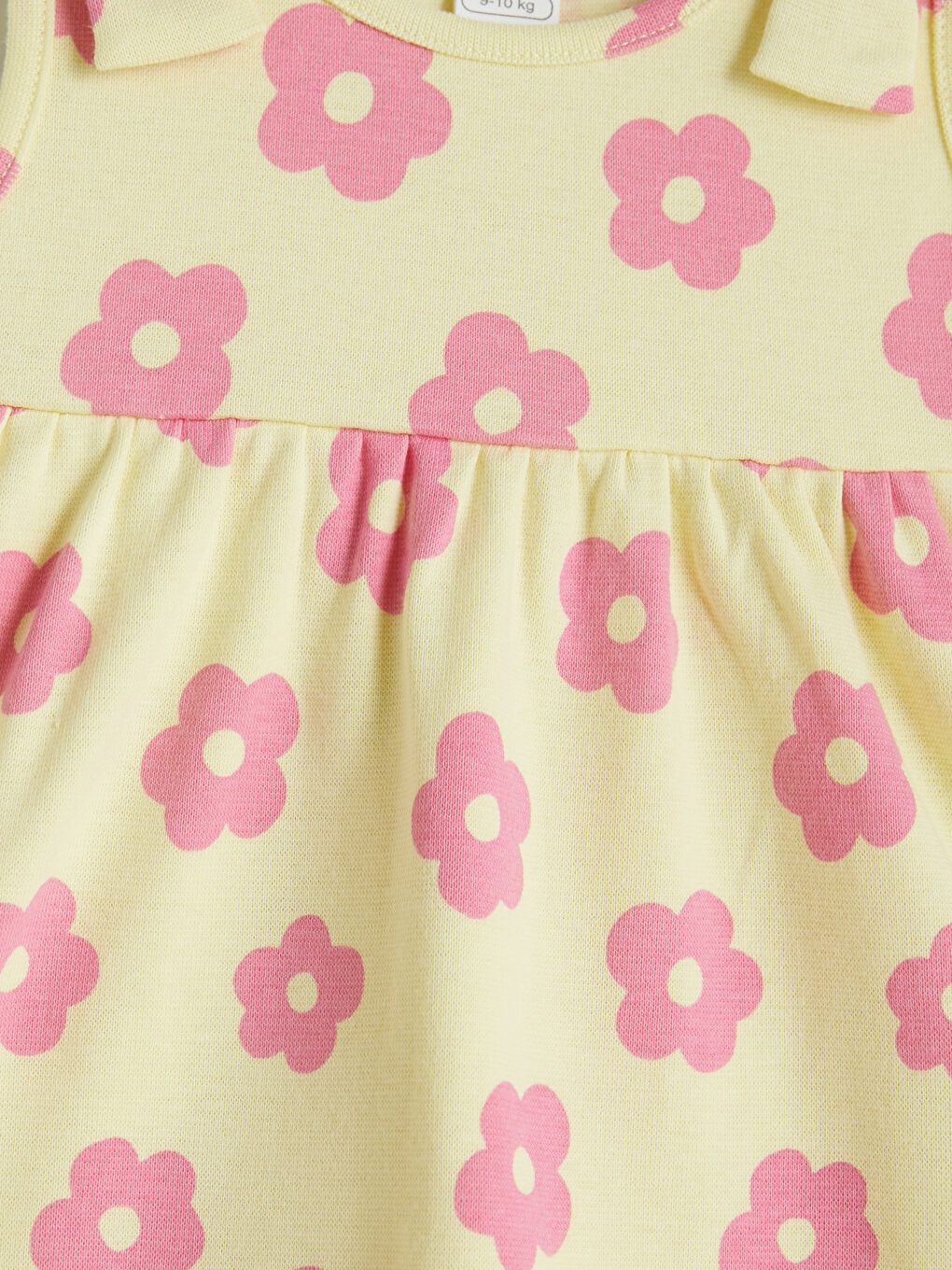 Ekru Desenli Kız Bebek 2'li Elbise-4