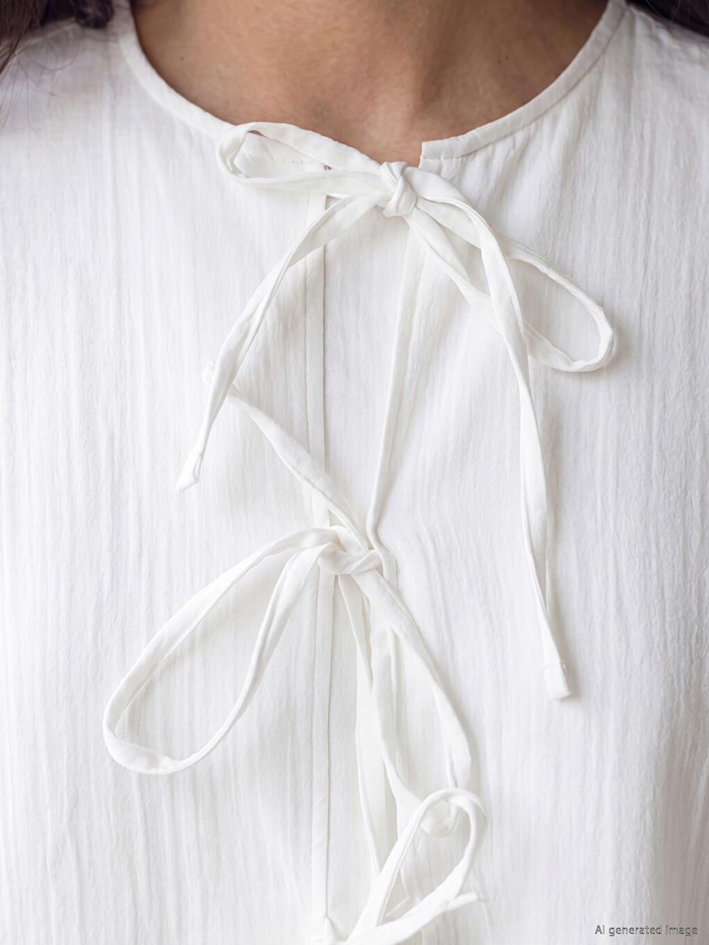 Bow-tied Muslin Blouse-2
