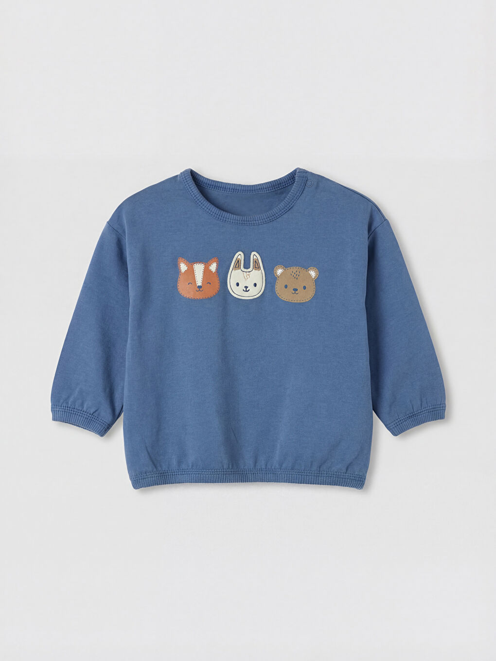 Mavi Baskılı Erkek Bebek Sweatshirt ve Tayt Takım-1